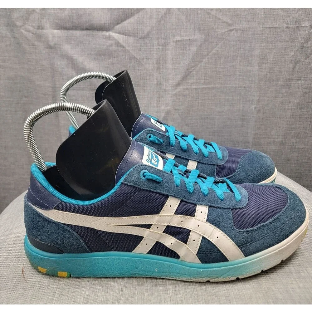 Onitsuka Tiger Pine Star Court Lo D448l Navy Men's SZ 12.5 Suede Leather Sneaker